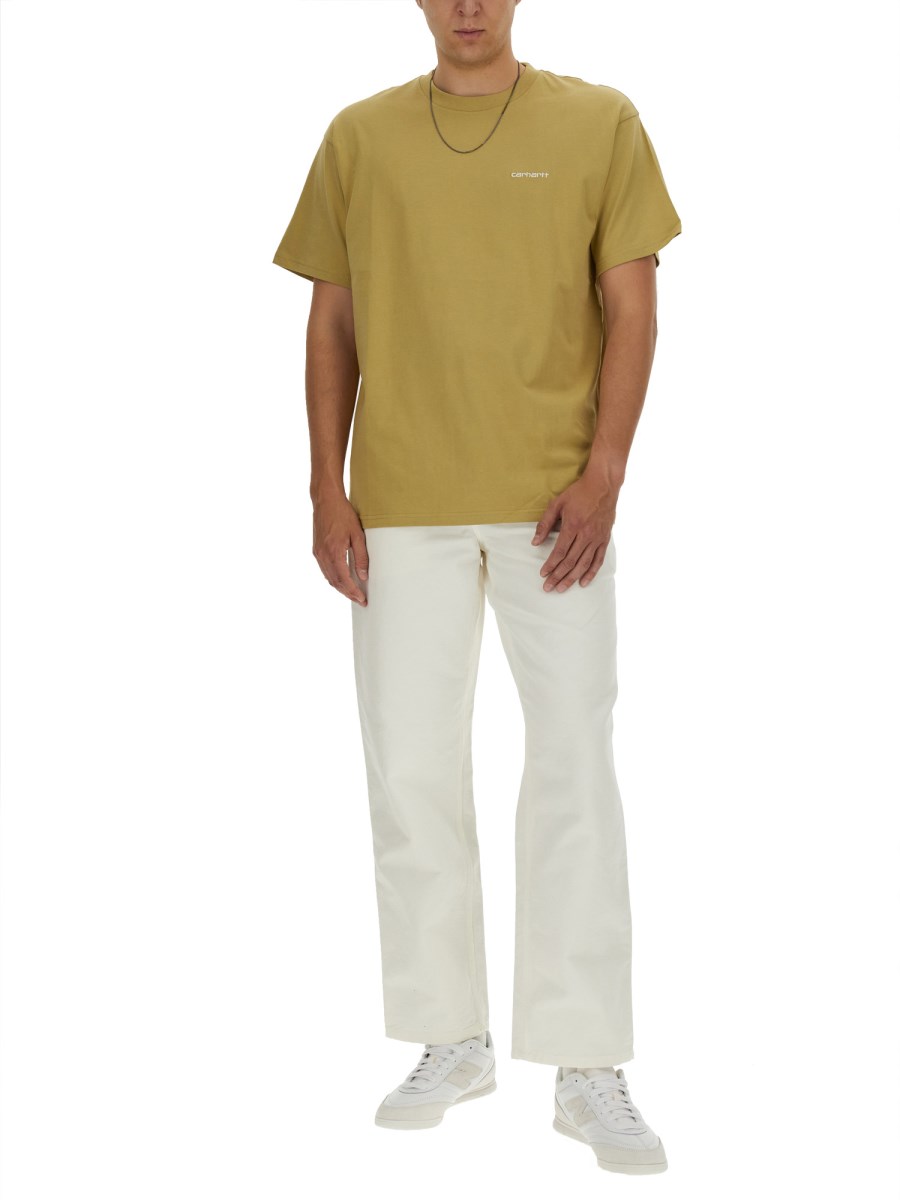 CARHARTT WIP T-SHIRT IN JERSEY DI COTONE CON RICAMO LOGO