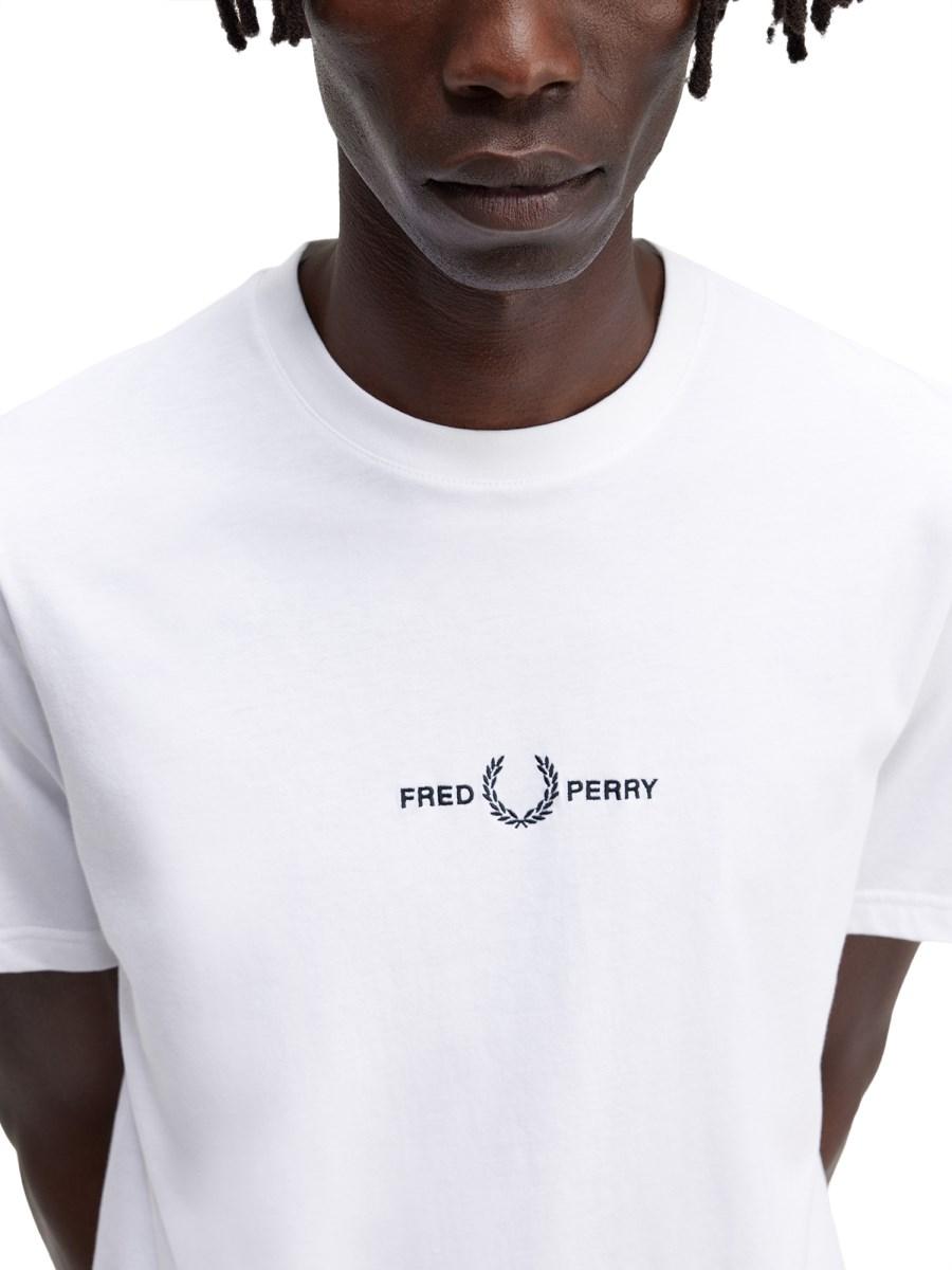 FRED PERRY T-SHIRT IN JERSEY DI COTONE CON RICAMO LOGO