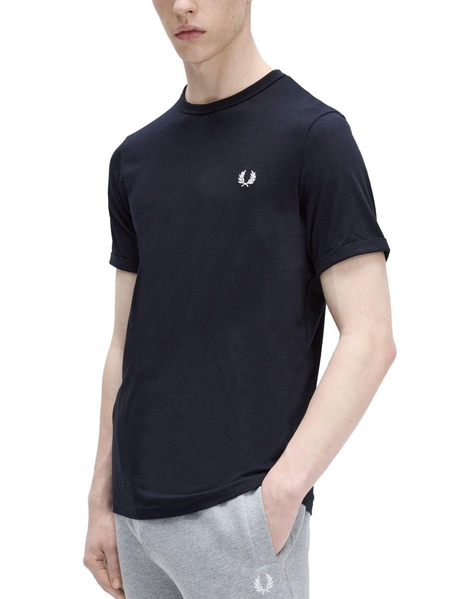 FRED PERRY T-SHIRT IN JERSEY DI COTONE CON RICAMO LOGO
