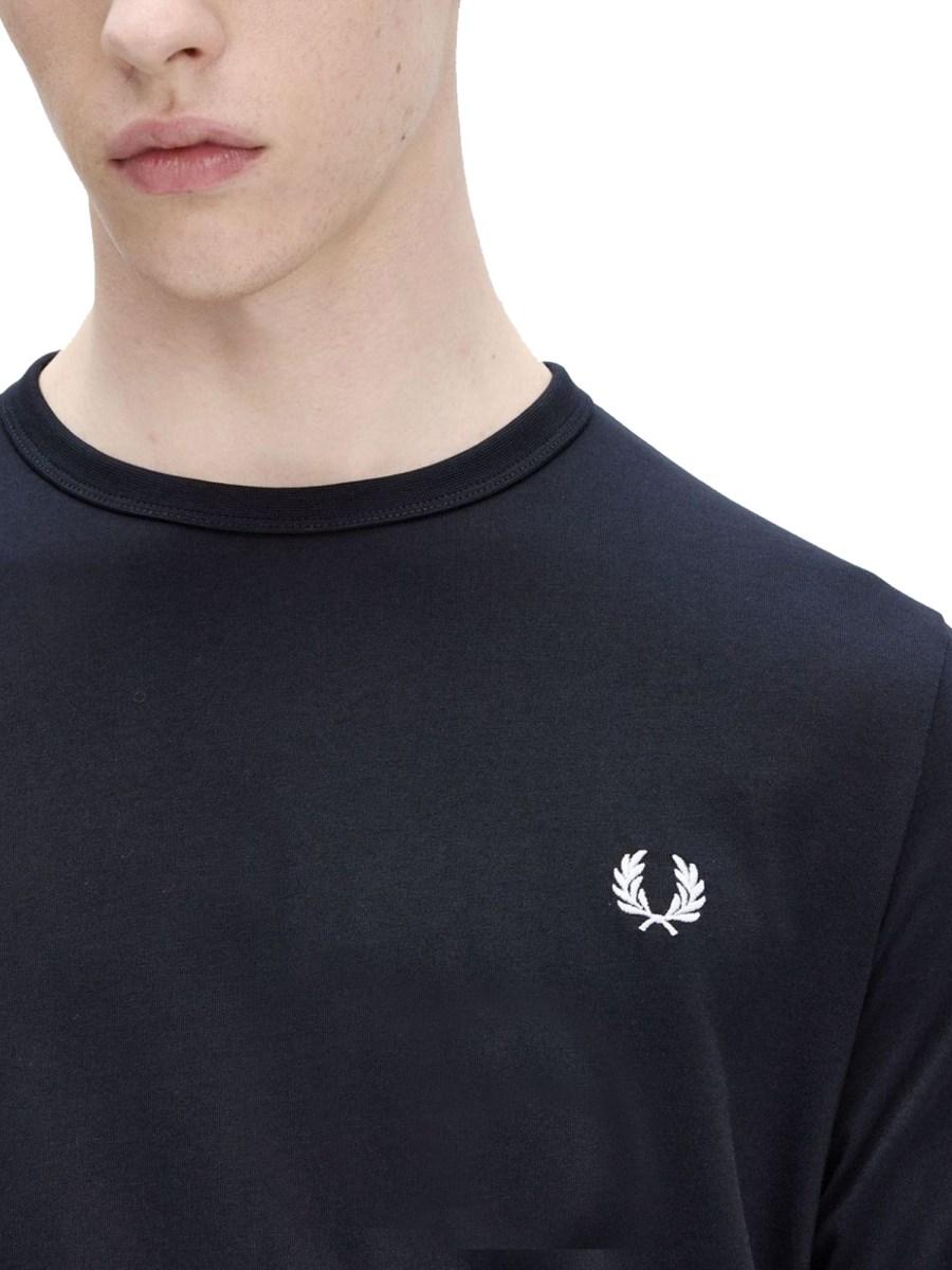 FRED PERRY T-SHIRT IN JERSEY DI COTONE CON RICAMO LOGO
