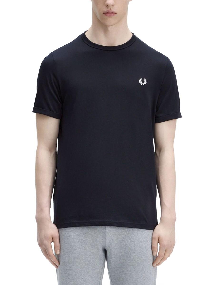 FRED PERRY T-SHIRT IN JERSEY DI COTONE CON RICAMO LOGO