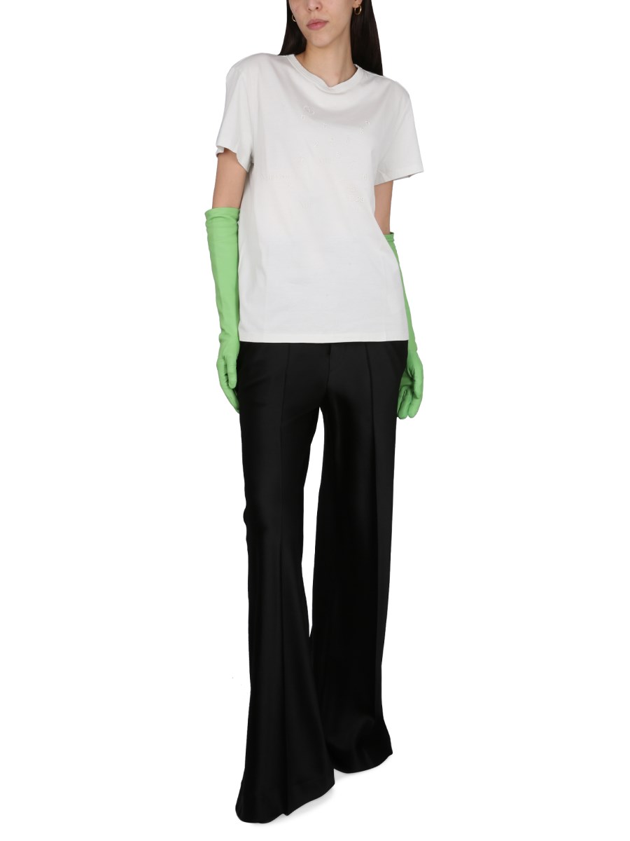 MAISON MARGIELA T-SHIRT IN JERSEY DI COTONE CON RICAMO LOGO