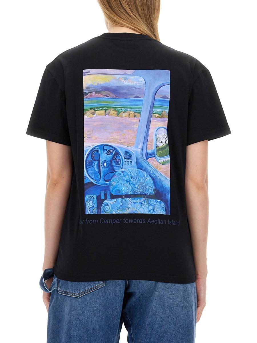 JW ANDERSON T-SHIRT IN JERSEY DI COTONE CON RICAMO LOGO