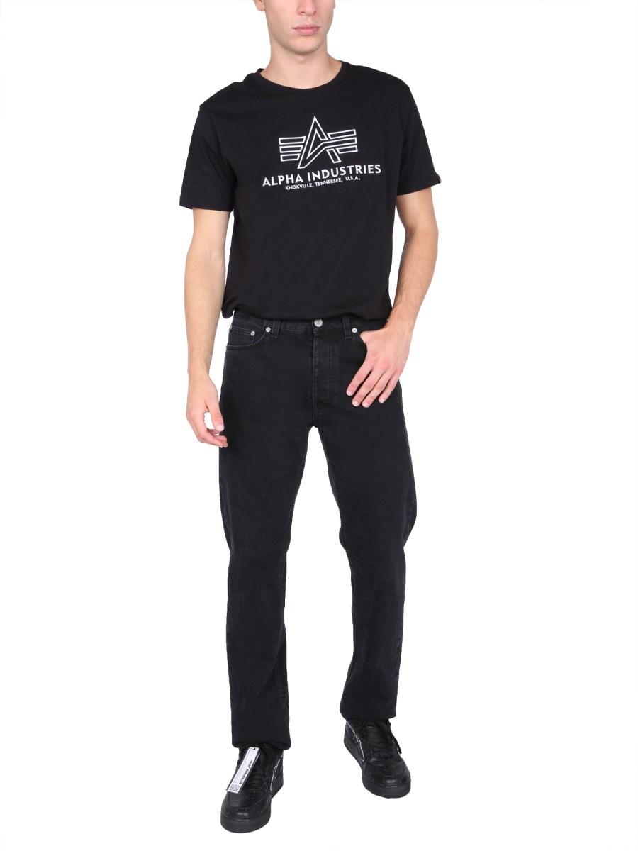 ALPHA INDUSTRIES T-SHIRT IN JERSEY DI COTONE CON RICAMO LOGO