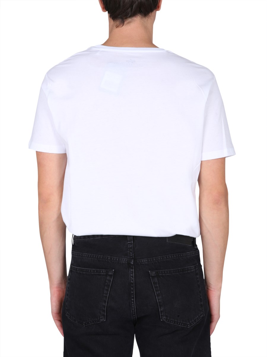 ALPHA INDUSTRIES T-SHIRT IN JERSEY DI COTONE CON RICAMO LOGO