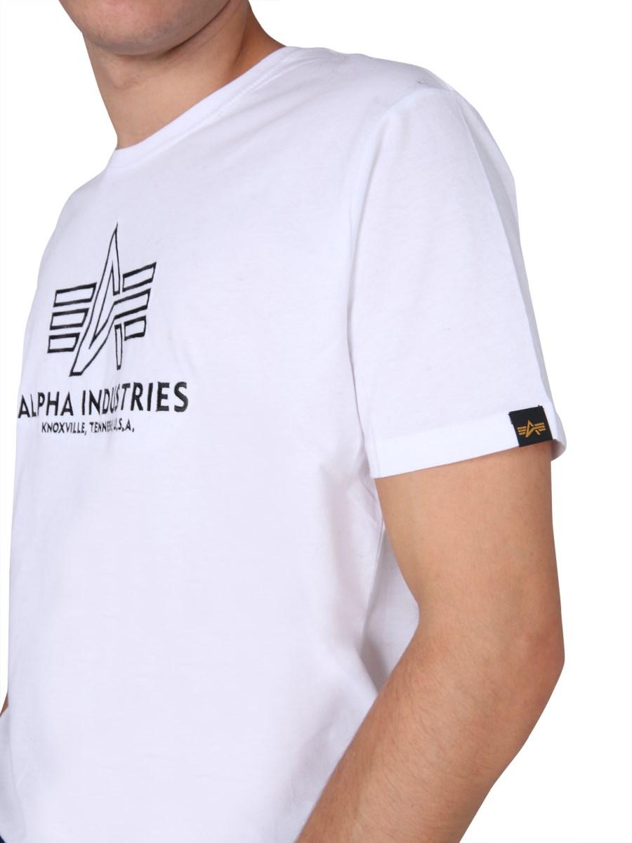 ALPHA INDUSTRIES T-SHIRT IN JERSEY DI COTONE CON RICAMO LOGO