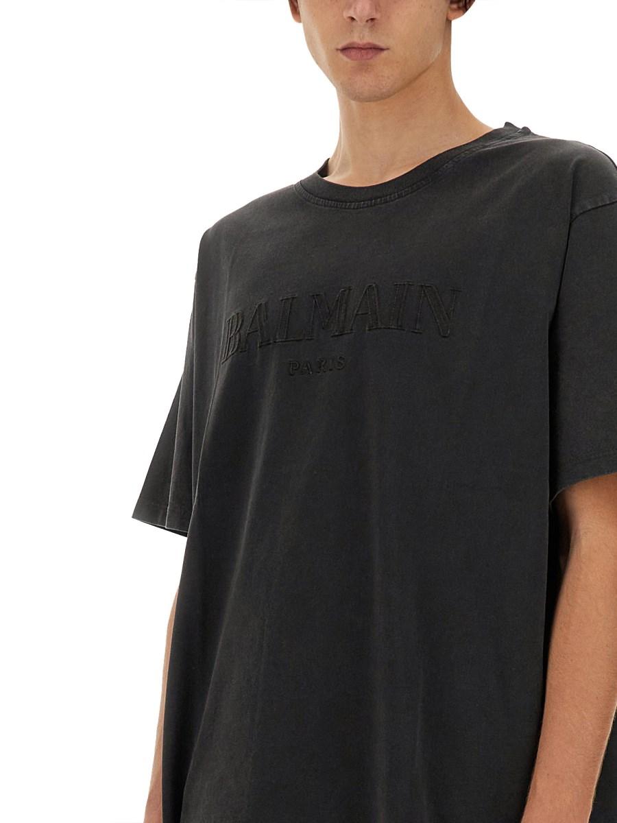 BALMAIN T-SHIRT IN JERSEY DI COTONE CON RICAMO LOGO