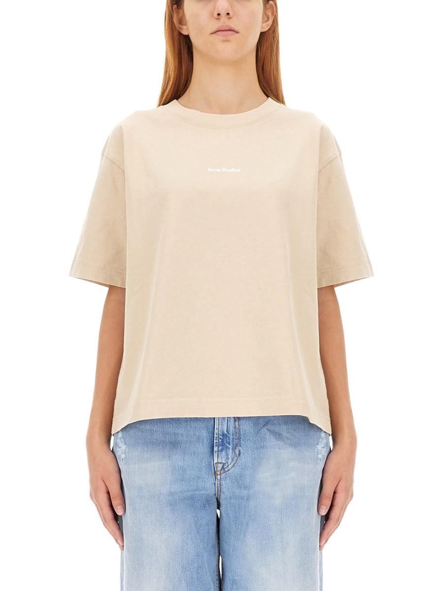 ACNE STUDIOS T-SHIRT IN JERSEY DI COTONE CON RICAMO LOGO