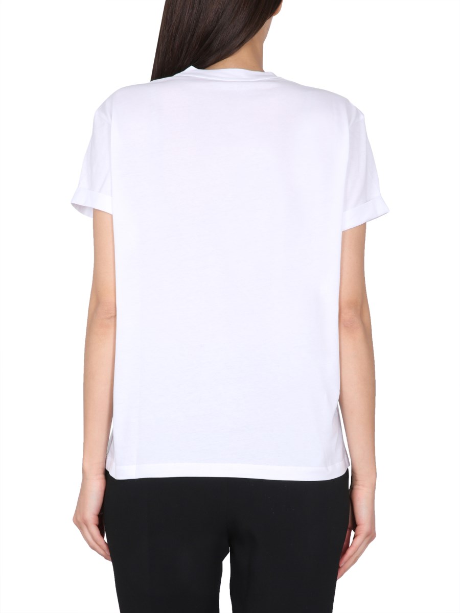 STELLA McCARTNEY T-SHIRT IN JERSEY DI COTONE CON RICAMO LOGO