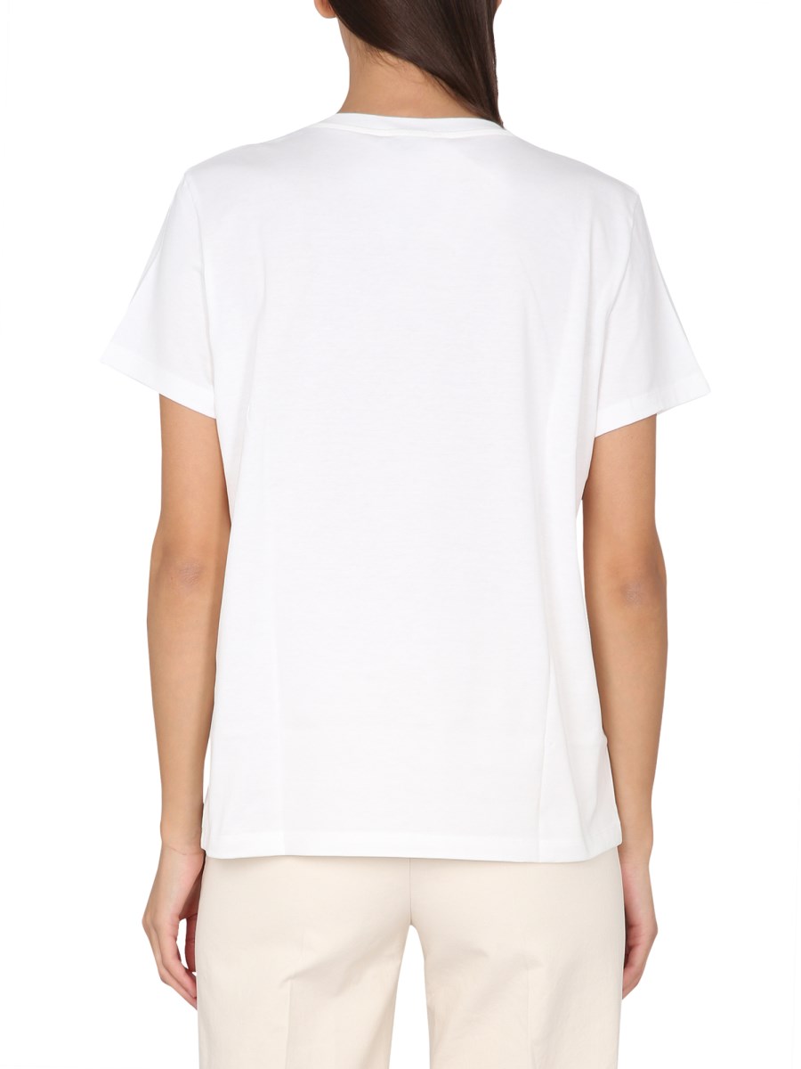 MAX MARA T-SHIRT IN JERSEY DI COTONE CON RICAMO LOGO