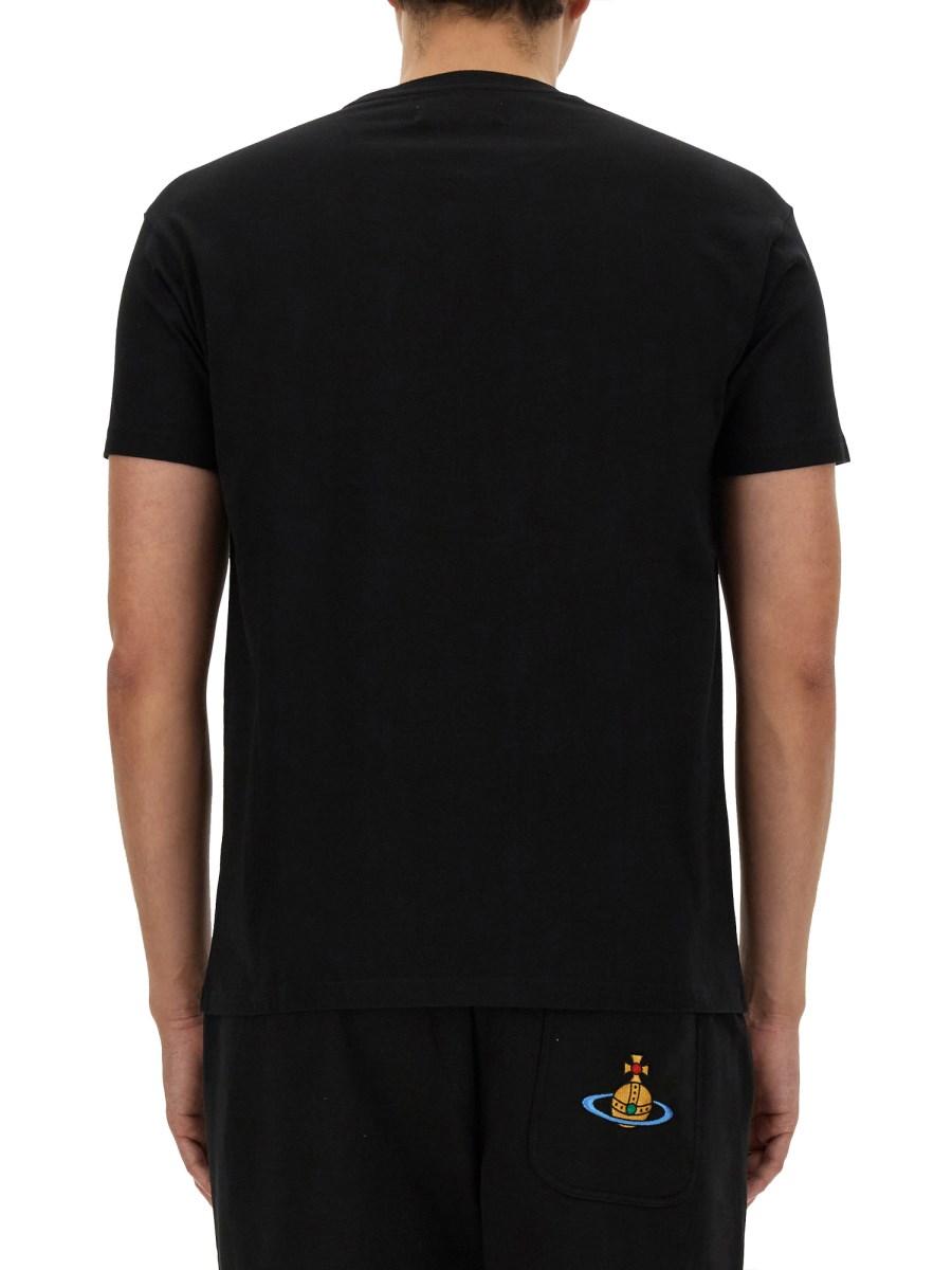 VIVIENNE WESTWOOD T-SHIRT IN JERSEY DI COTONE CON RICAMO ORB