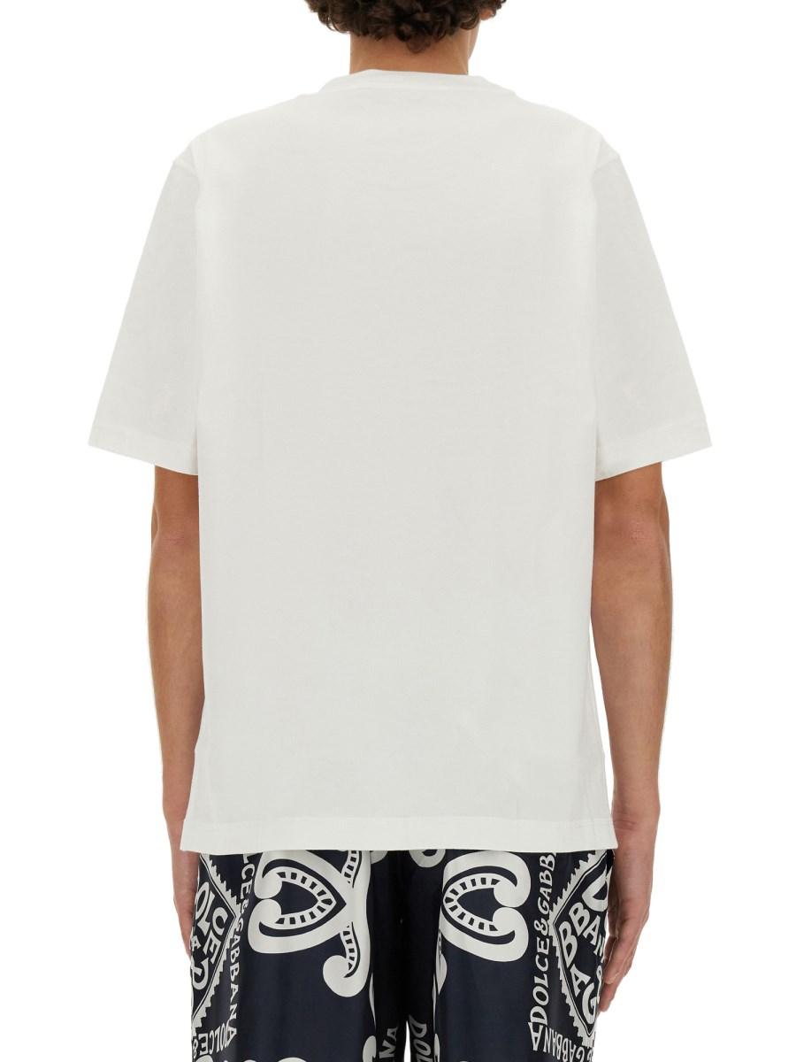 DOLCE & GABBANA T-SHIRT IN JERSEY DI COTONE CON STAMPA