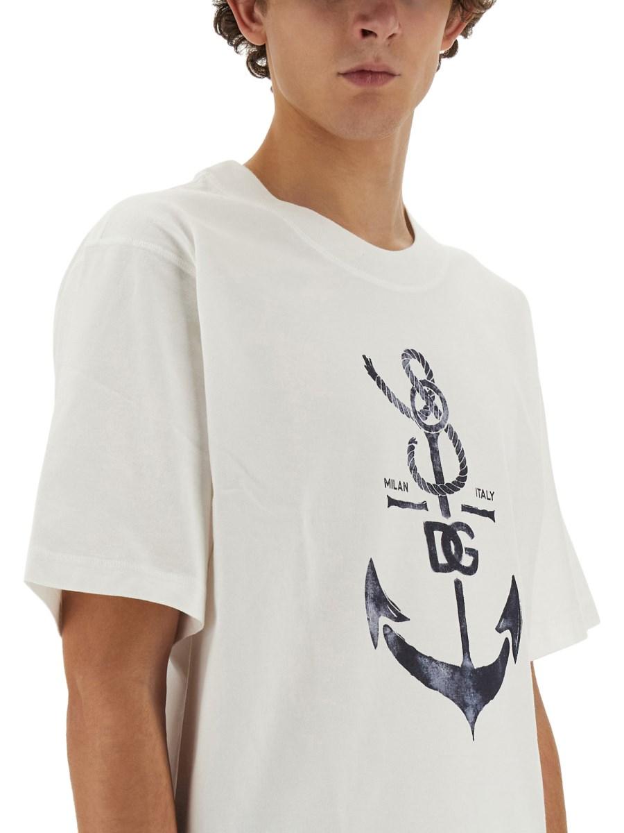 DOLCE & GABBANA T-SHIRT IN JERSEY DI COTONE CON STAMPA