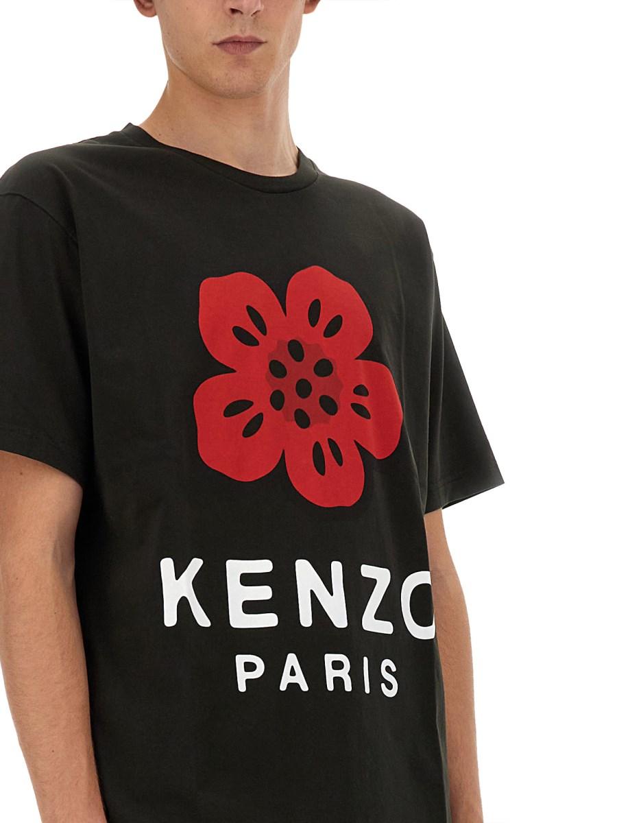KENZO T-SHIRT IN JERSEY DI COTONE CON STAMPA BOKE FLOWER