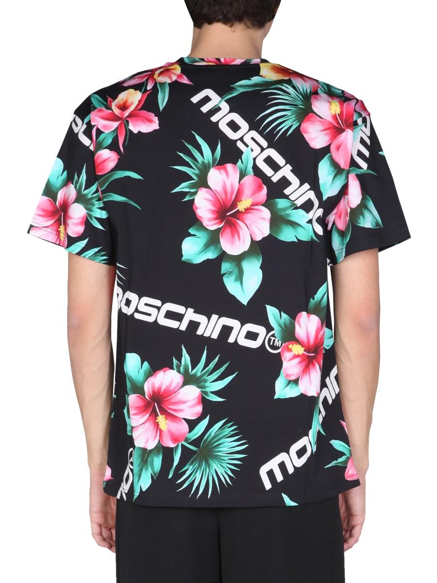MOSCHINO T-SHIRT IN JERSEY DI COTONE CON STAMPA FLOREALE