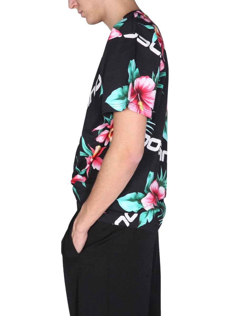 MOSCHINO T-SHIRT IN JERSEY DI COTONE CON STAMPA FLOREALE