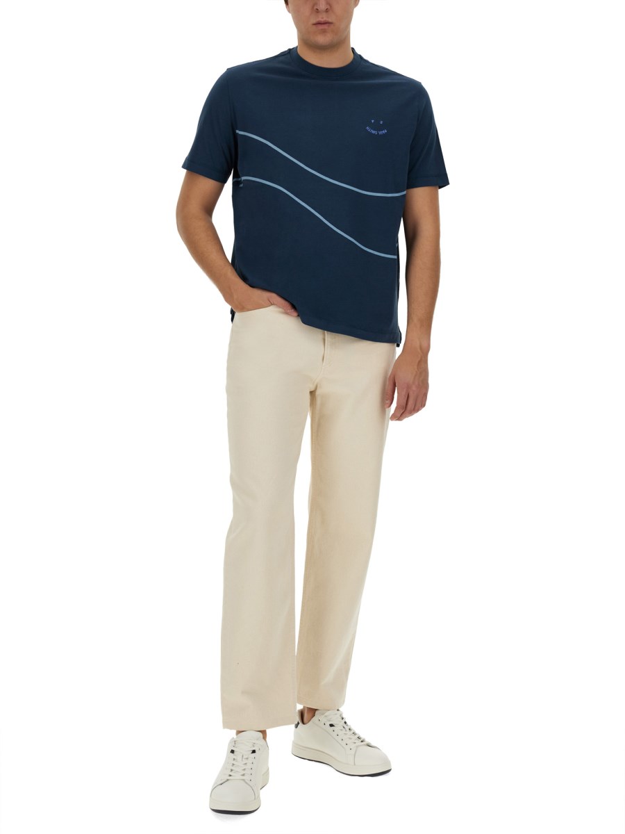 PS BY PAUL SMITH T-SHIRT IN JERSEY DI COTONE CON STAMPA LOGO