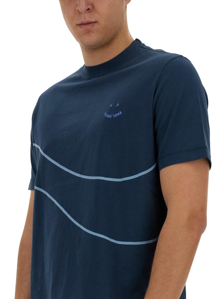 PS BY PAUL SMITH T-SHIRT IN JERSEY DI COTONE CON STAMPA LOGO