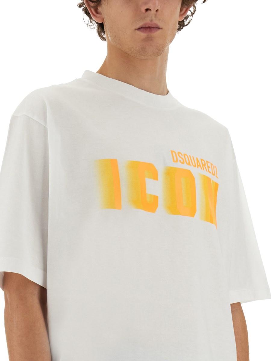 DSQUARED T-SHIRT IN JERSEY DI COTONE CON STAMPA LOGO