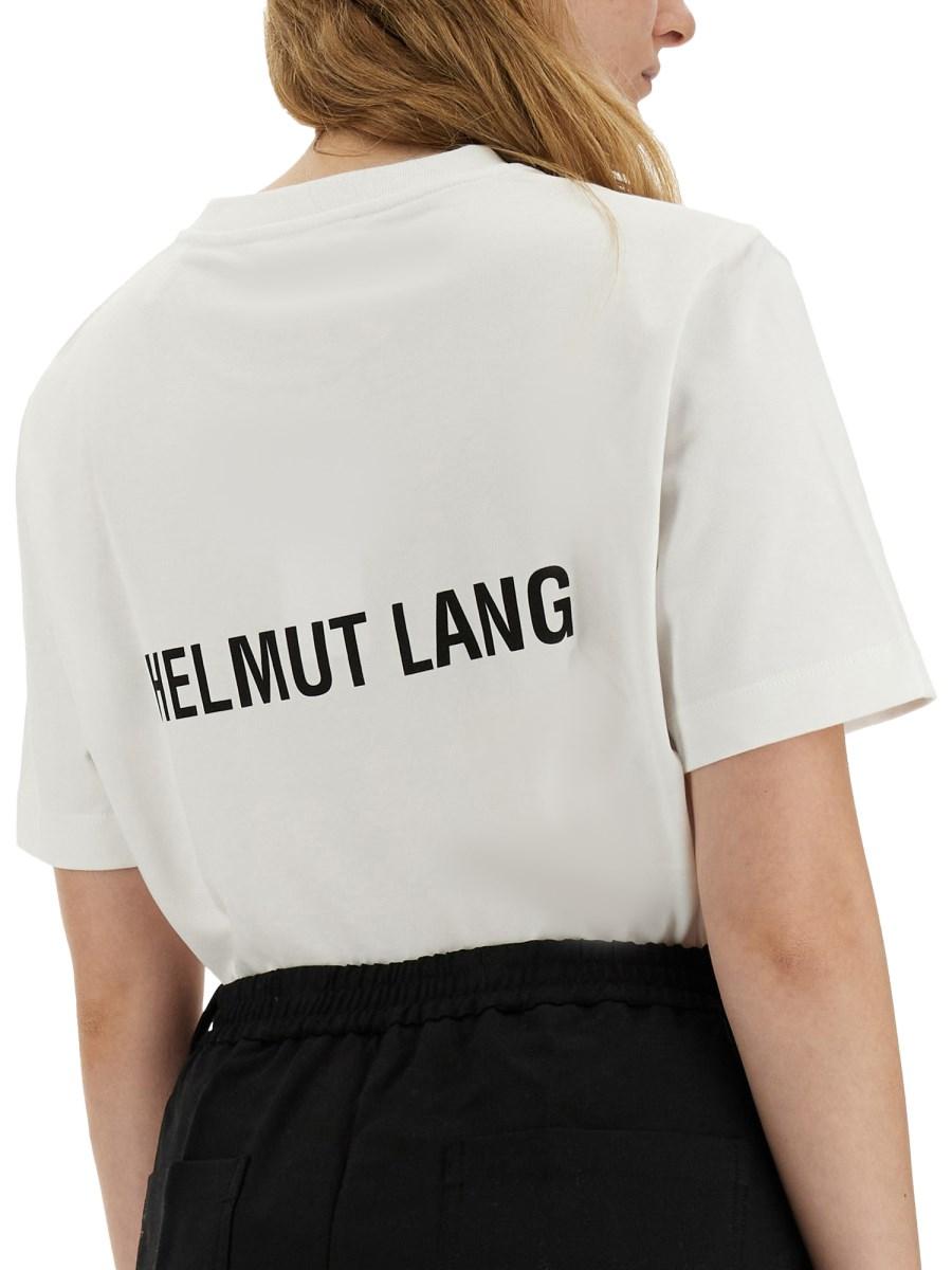 HELMUT LANG T-SHIRT IN JERSEY DI COTONE CON STAMPA LOGO