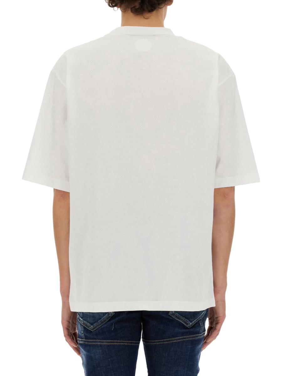 DSQUARED T-SHIRT IN JERSEY DI COTONE CON STAMPA LOGO