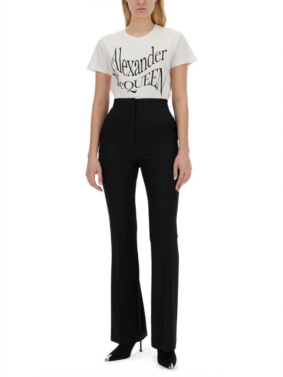 ALEXANDER McQUEEN T-SHIRT IN JERSEY DI COTONE CON STAMPA LOGO