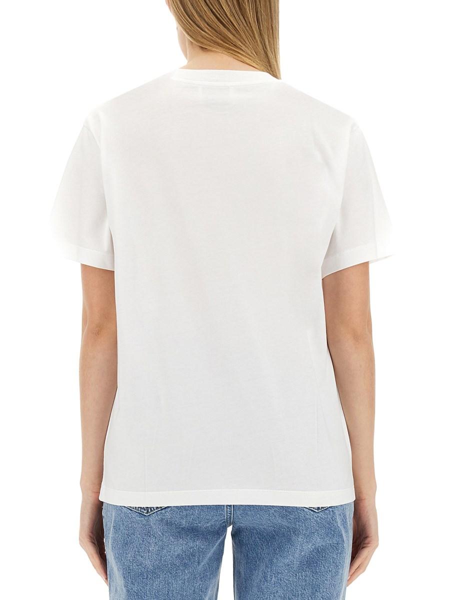 MOSCHINO JEANS T-SHIRT IN JERSEY DI COTONE CON STAMPA LOGO