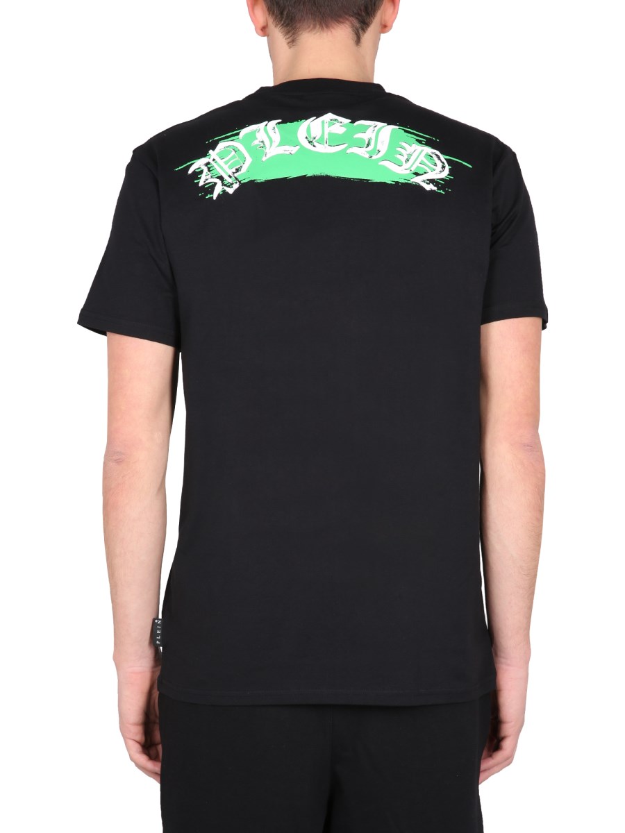 PHILIPP PLEIN T-SHIRT IN JERSEY DI COTONE CON STAMPA LOGO