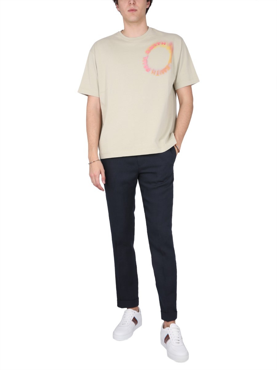 PAUL SMITH T-SHIRT IN JERSEY DI COTONE CON STAMPA LOGO