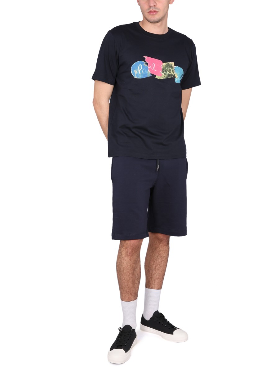 PS BY PAUL SMITH T-SHIRT IN JERSEY DI COTONE CON STAMPA LOGO