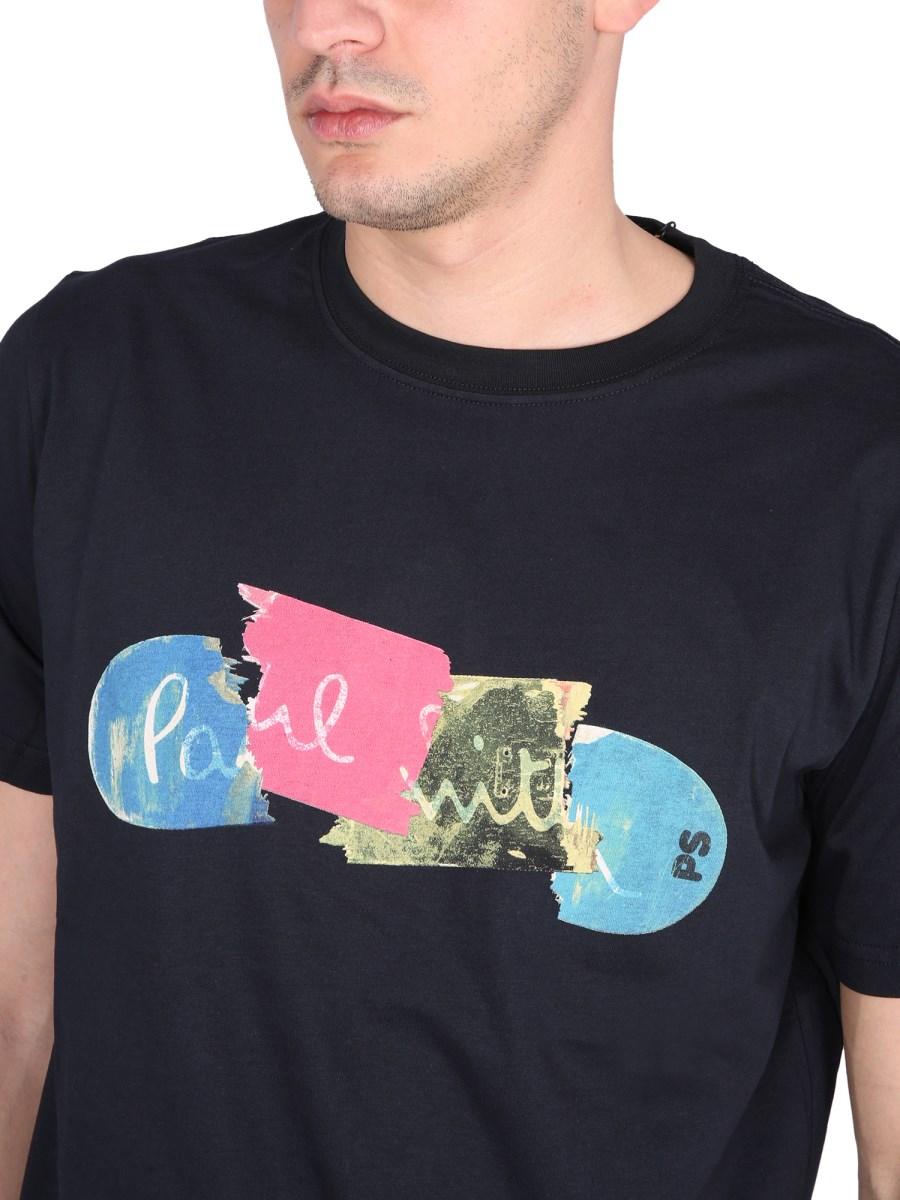 PS BY PAUL SMITH T-SHIRT IN JERSEY DI COTONE CON STAMPA LOGO