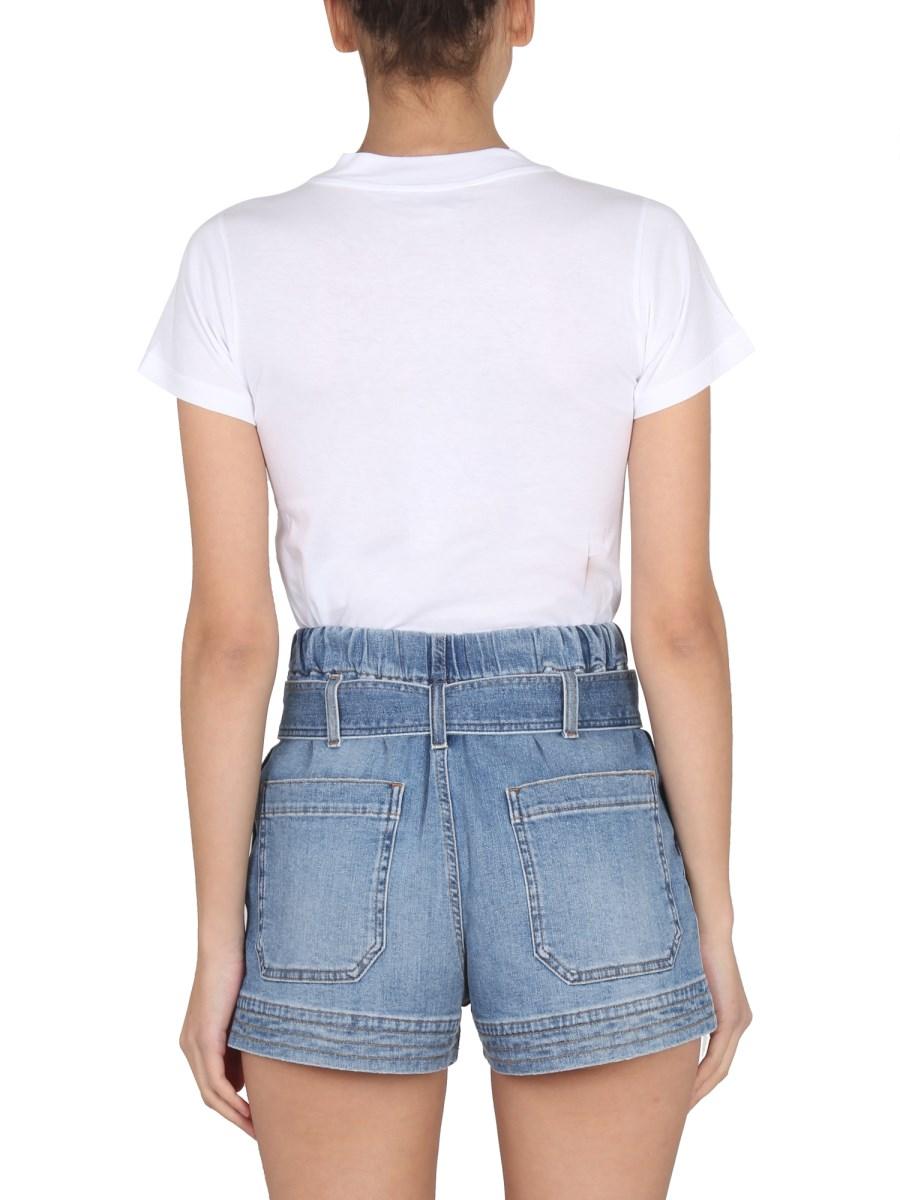 STELLA McCARTNEY T-SHIRT IN JERSEY DI COTONE CON STAMPA LOGO