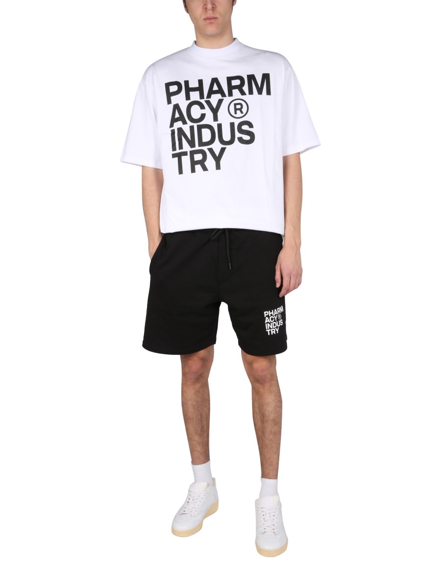 PHARMACY INDUSTRY T-SHIRT IN JERSEY DI COTONE CON STAMPA LOGO