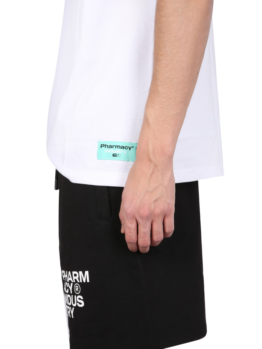 PHARMACY INDUSTRY T-SHIRT IN JERSEY DI COTONE CON STAMPA LOGO