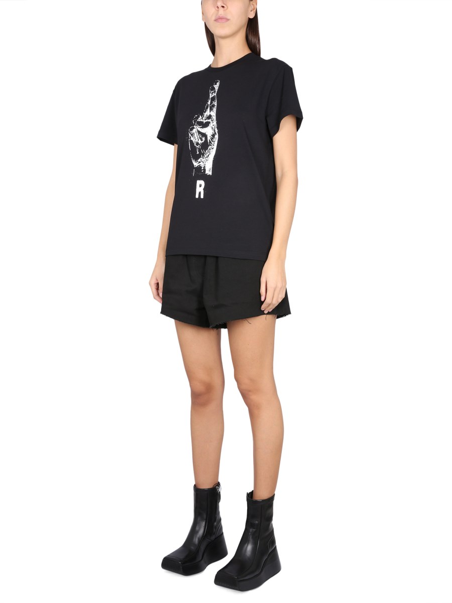 RAF SIMONS T-SHIRT IN JERSEY DI COTONE CON STAMPA LOGO