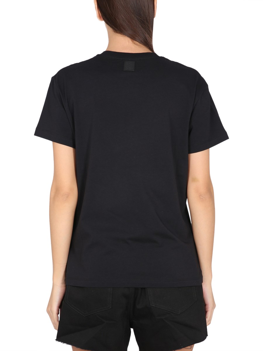 RAF SIMONS T-SHIRT IN JERSEY DI COTONE CON STAMPA LOGO
