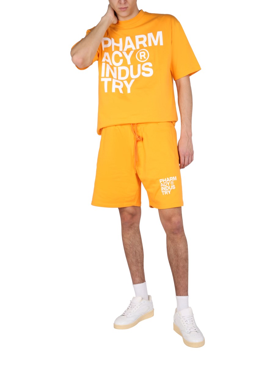 PHARMACY INDUSTRY T-SHIRT IN JERSEY DI COTONE CON STAMPA LOGO