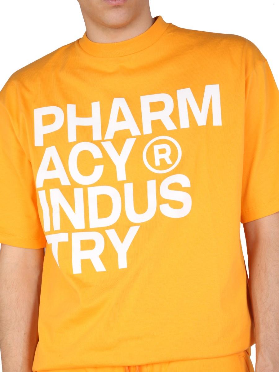 PHARMACY INDUSTRY T-SHIRT IN JERSEY DI COTONE CON STAMPA LOGO
