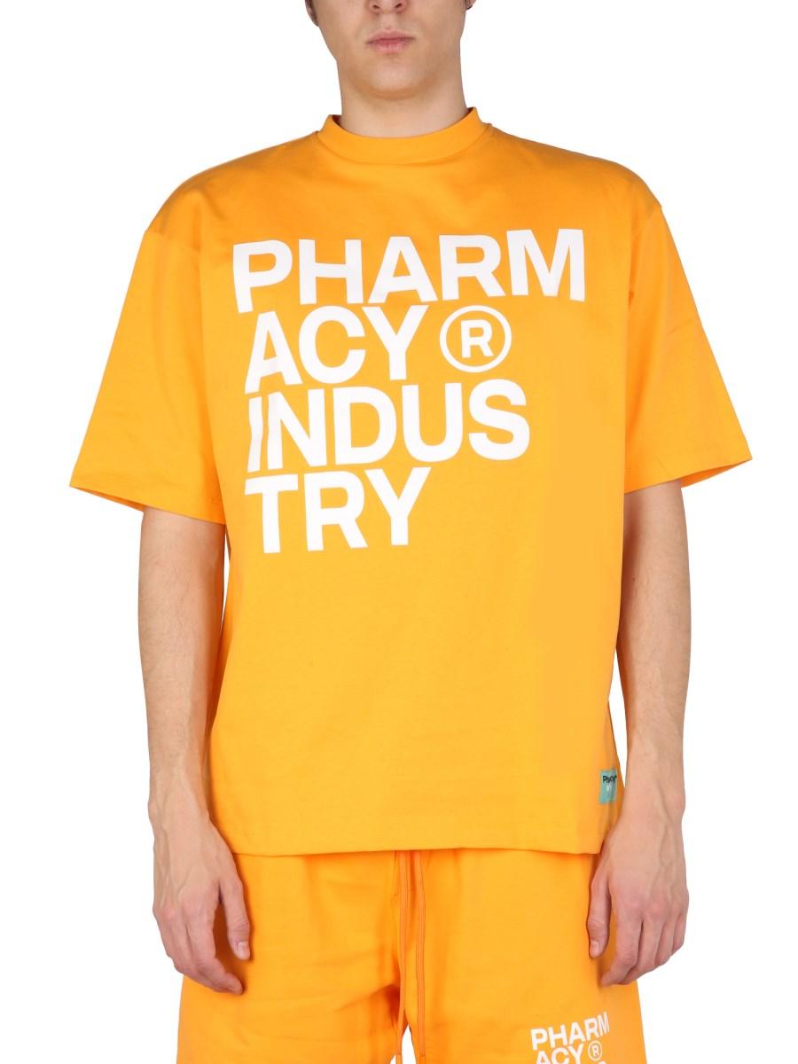 PHARMACY INDUSTRY T-SHIRT IN JERSEY DI COTONE CON STAMPA LOGO