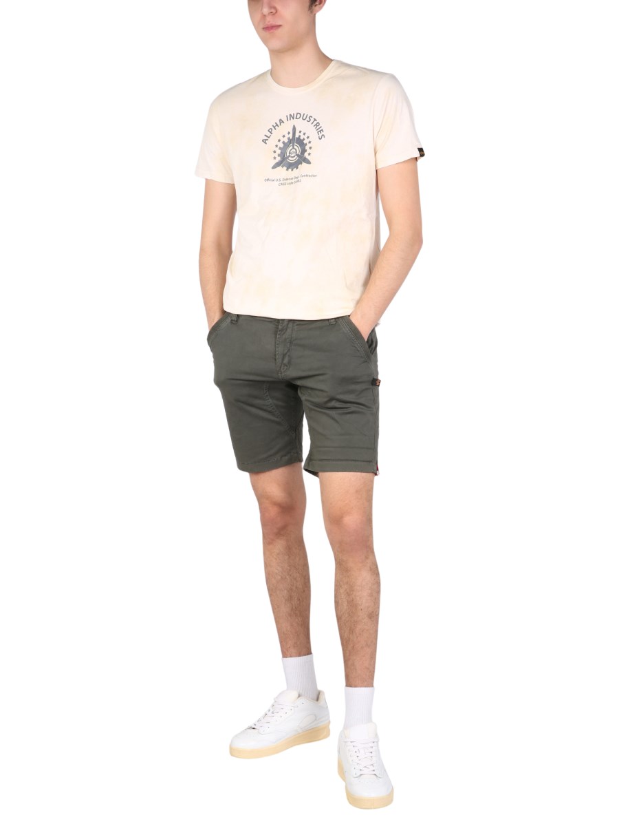 ALPHA INDUSTRIES T-SHIRT IN JERSEY DI COTONE CON STAMPA LOGO