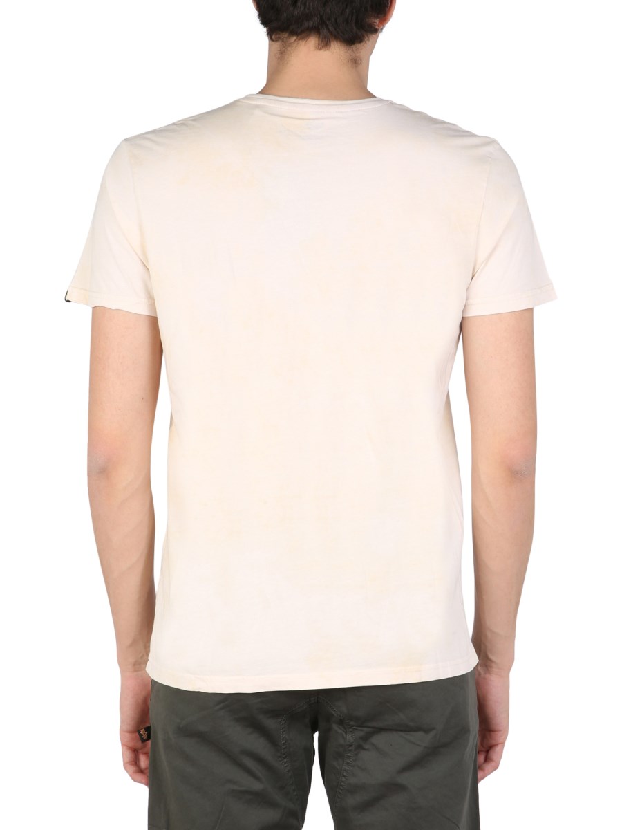 ALPHA INDUSTRIES T-SHIRT IN JERSEY DI COTONE CON STAMPA LOGO