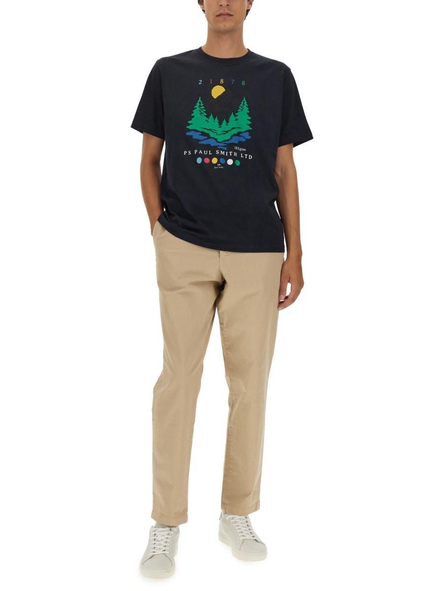 PS BY PAUL SMITH T-SHIRT IN JERSEY DI COTONE CON STAMPA LOGO