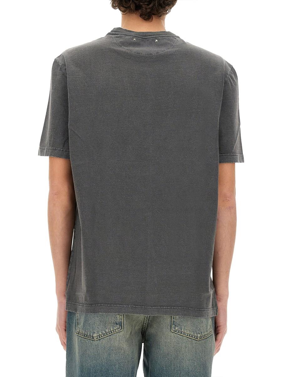 GOLDEN GOOSE T-SHIRT IN JERSEY DI COTONE CON STAMPA LOGO
