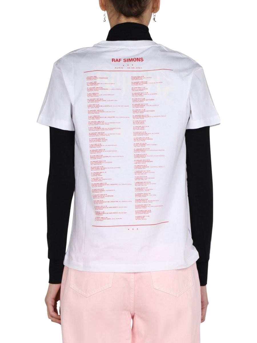 RAF SIMONS T-SHIRT IN JERSEY DI COTONE CON STAMPA LOGO
