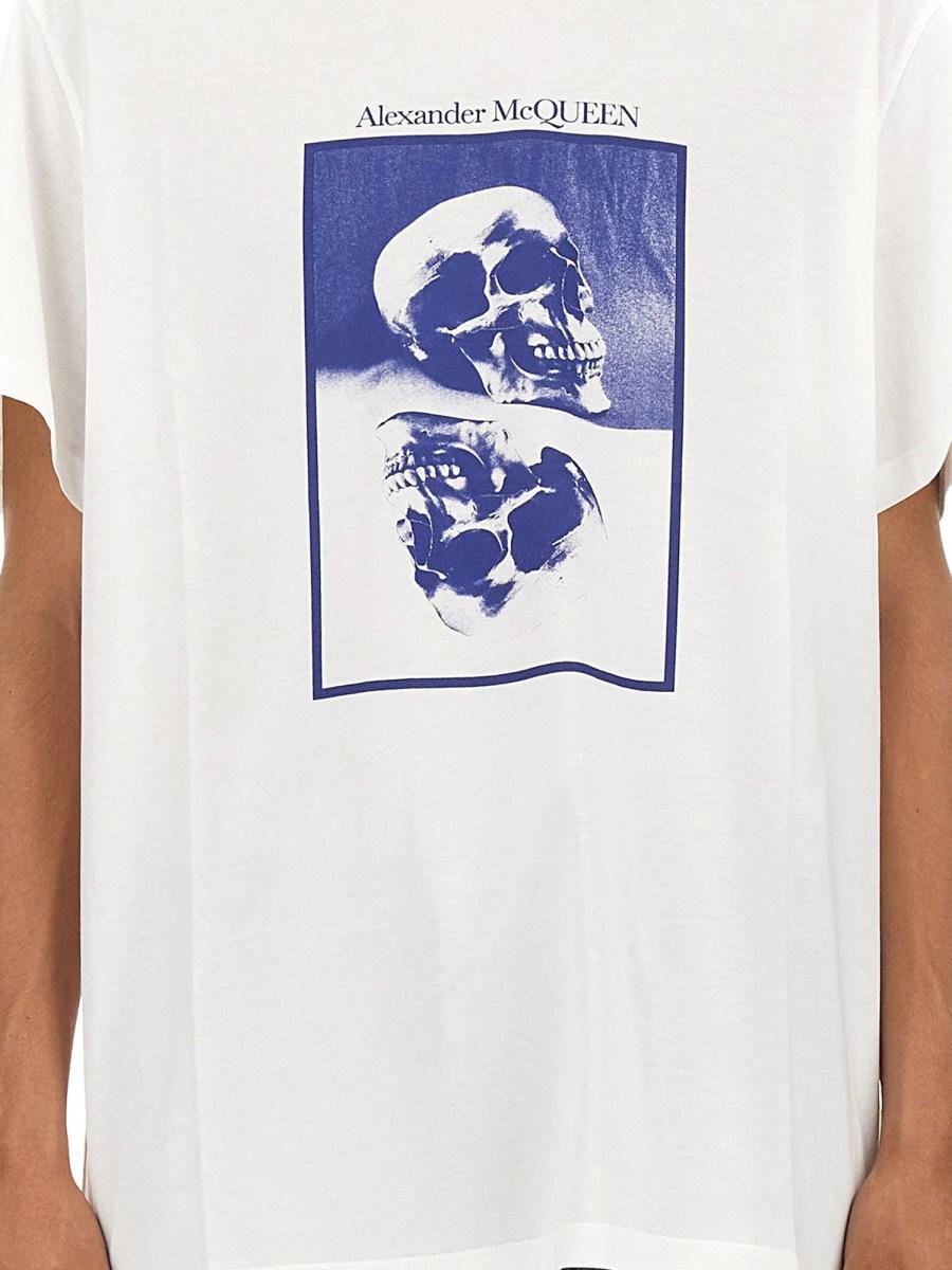 ALEXANDER McQUEEN T-SHIRT IN JERSEY DI COTONE CON STAMPA LOGO