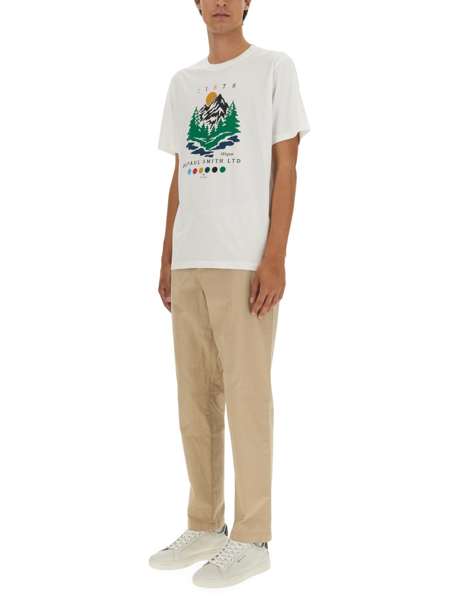 PS BY PAUL SMITH T-SHIRT IN JERSEY DI COTONE CON STAMPA LOGO