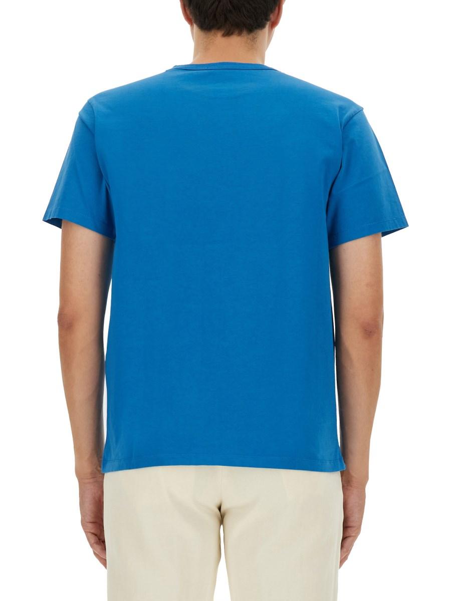 MAISON KITSUNÉ T-SHIRT IN JERSEY DI COTONE CON STAMPA LOGO