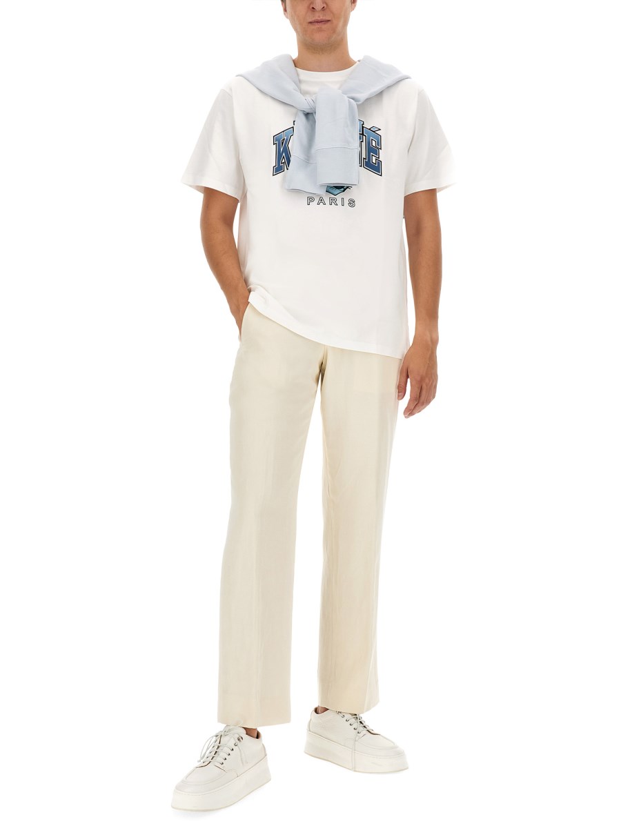 MAISON KITSUNÉ T-SHIRT IN JERSEY DI COTONE CON STAMPA LOGO