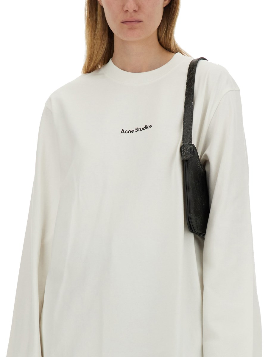 ACNE STUDIOS T-SHIRT IN JERSEY DI COTONE CON STAMPA LOGO