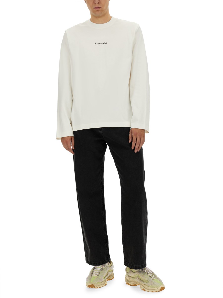 ACNE STUDIOS T-SHIRT IN JERSEY DI COTONE CON STAMPA LOGO